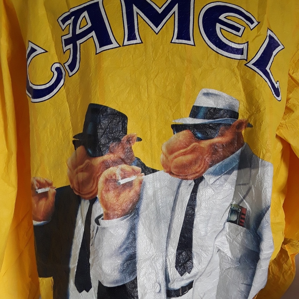 Vintage Camel Tyvek Bomber wind jacket men size XL Y2K